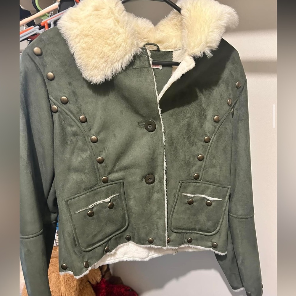 Green Coat with design